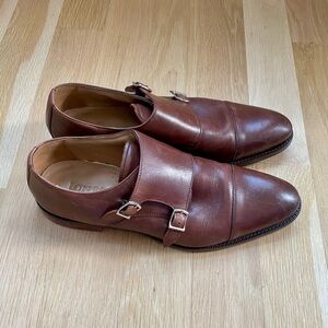 Elegant Formal Brown Shoes Double Monk Strap Oxfords Size 11 UK / 12 US